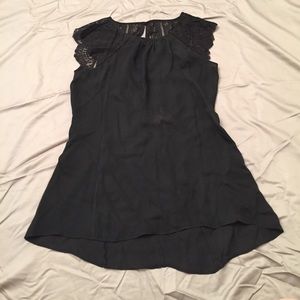 White House Black Market Sheer black dress shirt